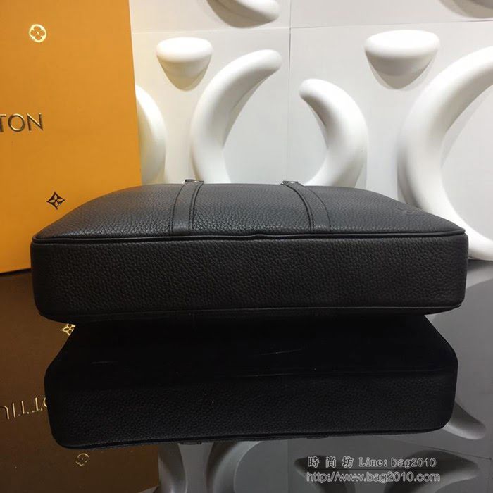 路易威登LV男包 頂級原單 N41478 荔枝紋 Taurillon小牛皮 Porte-Documents Voyage 小號公事包 男士手提包  ydh2669